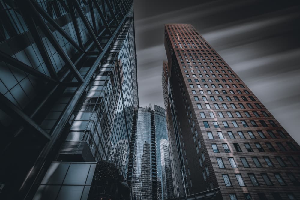 Dramatic Urban Towers by Tomoshi Hara — canvas wall art