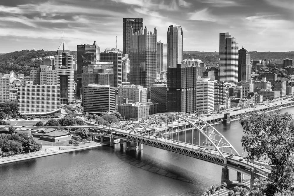 Pittsburgh City Skyline by Melanie Viola — canvas wall art