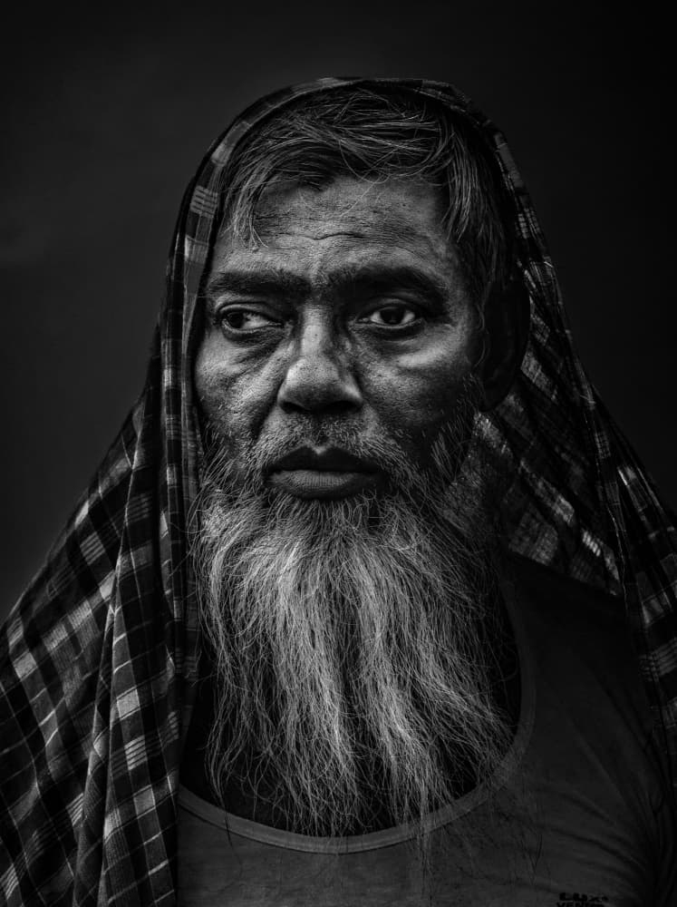 Pensive Man Portrait by Kuntal Biswas — canvas wall art