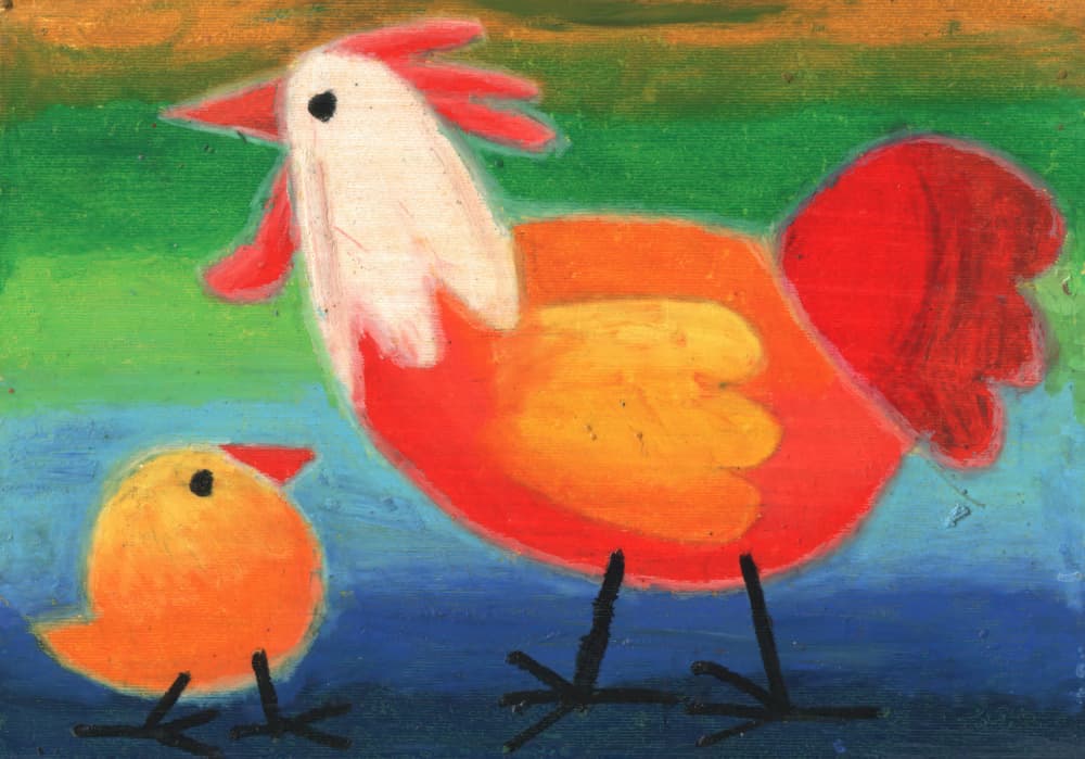 Happy Farm Birds by Kulik — canvas wall art