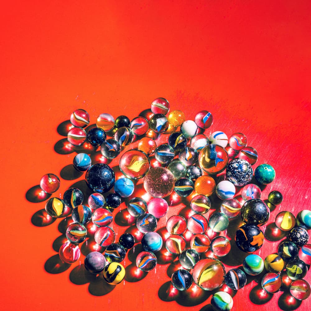Vibrant Marbles Still Life by Julia Ramiro — canvas wall art