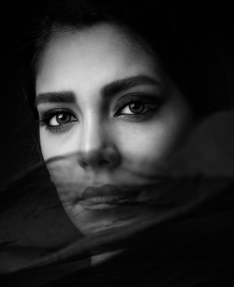 Intense Veiled Gaze by Mehdi Mokhtari — canvas wall art