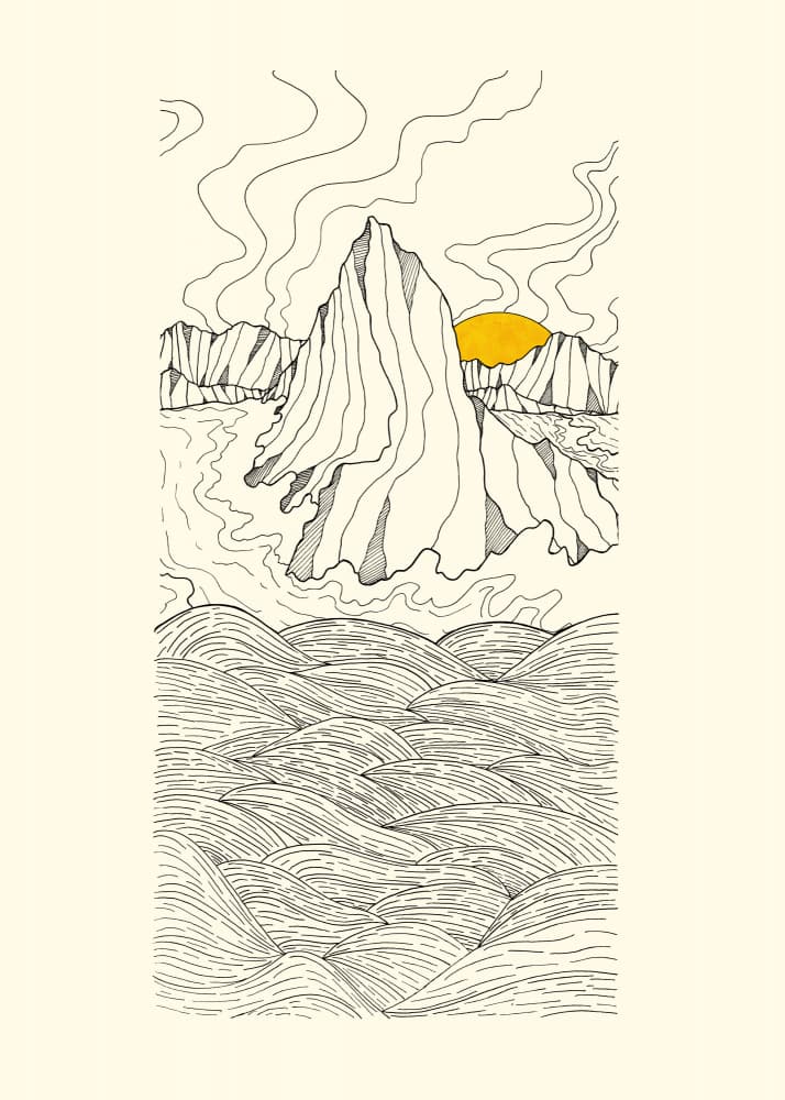 Serene Mountain Sunset by Stephen Wade — canvas wall art