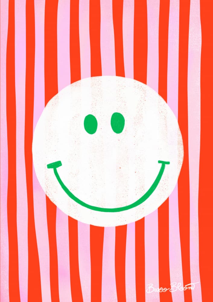 Happy Striped Smile by Baroo Bloom — canvas wall art