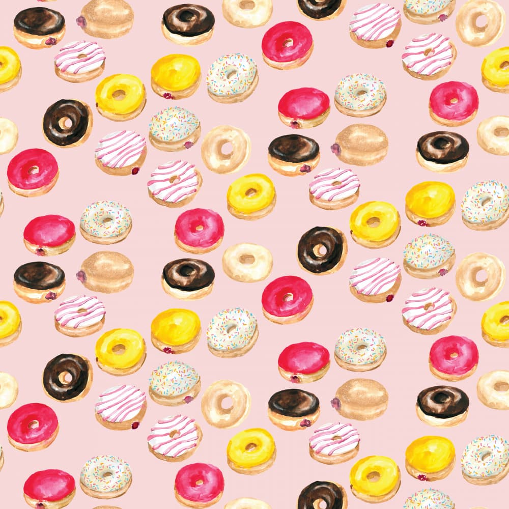 Colorful Donut Pattern by Rosana Laiz Blursbyai — canvas wall art