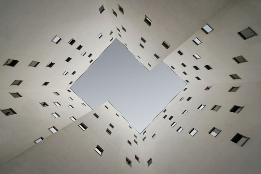Geometric Skyward View by Renate Reichert — canvas wall art