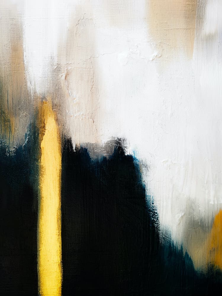 Golden Abstract Strokes by Ejaaz Haniff — canvas wall art