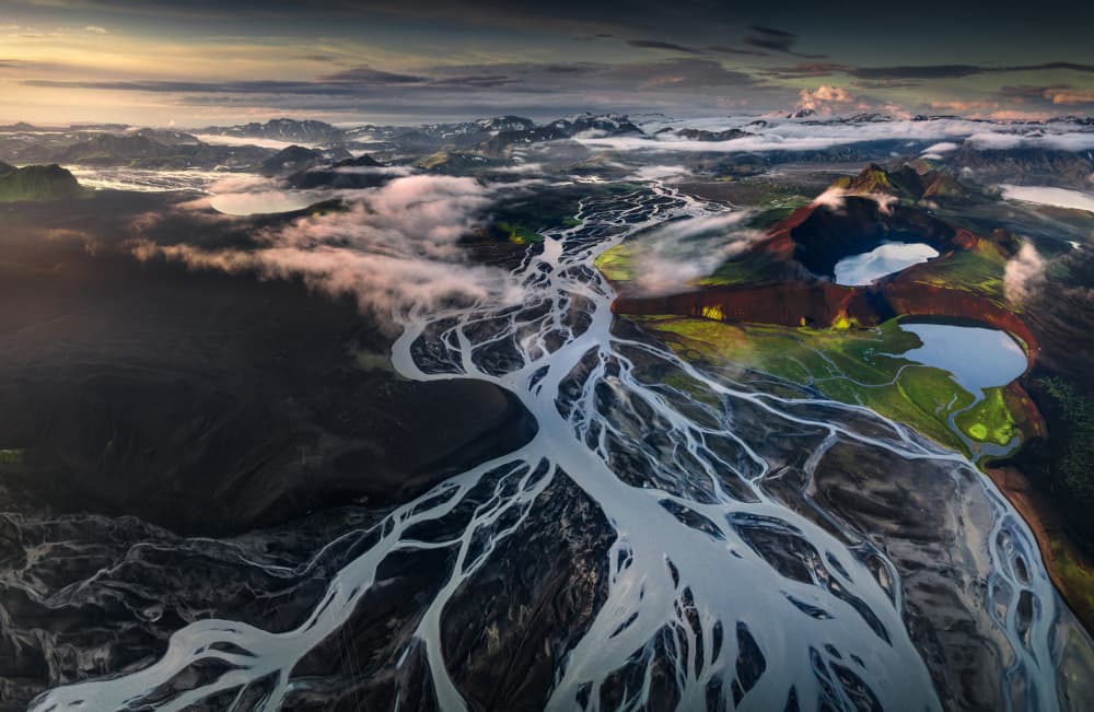 Braided River Landscape by Karol Nienartowicz — canvas wall art