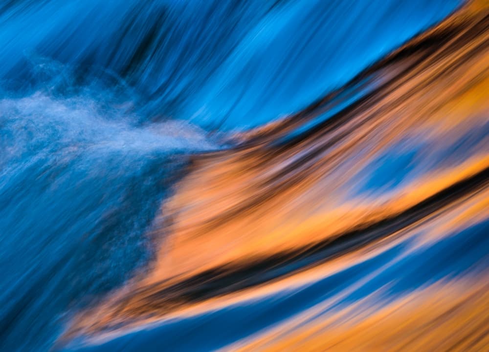 Blue Orange Flow by John Fan — canvas wall art