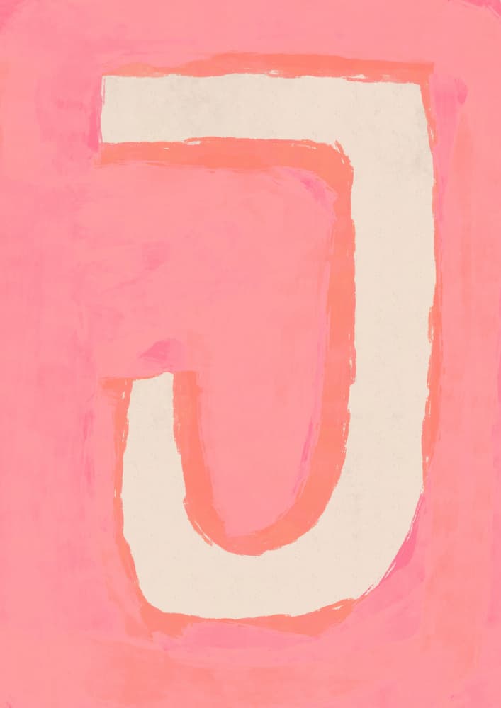 J(pink) by Treechild — canvas wall art