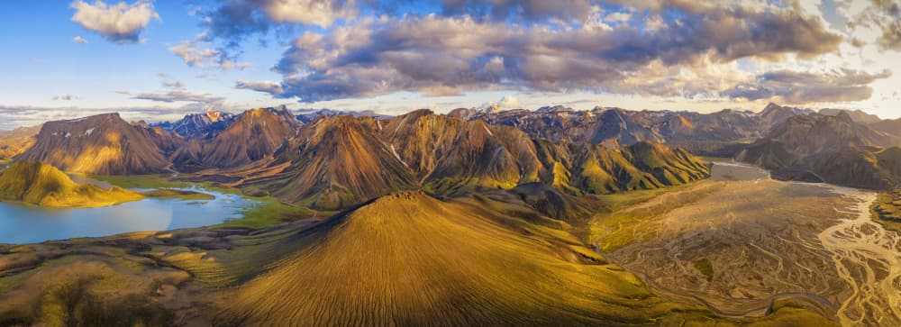 Vast Mountain River Panorama by Michael Zheng — canvas wall art
