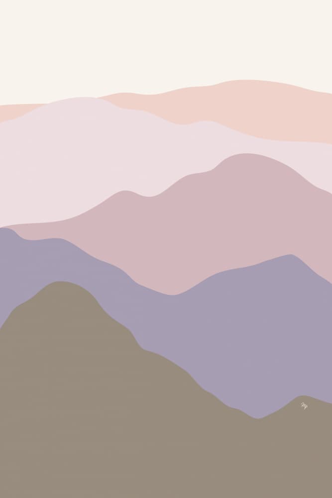 Pastel Mountain Layers by Martina — canvas wall art