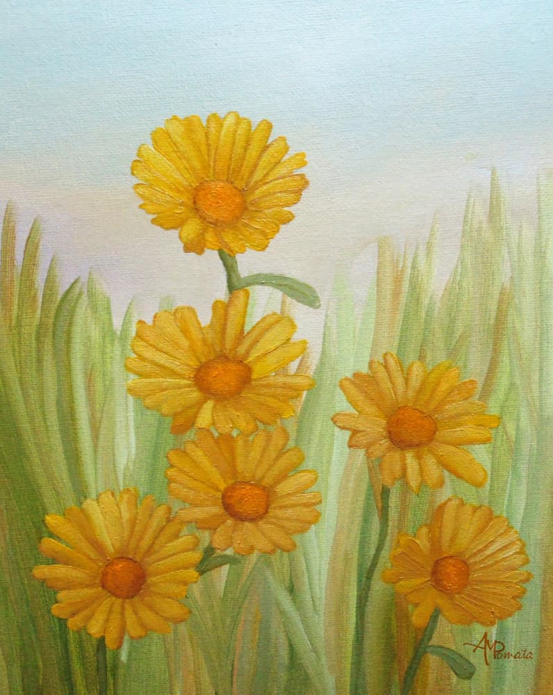 Sunny Yellow Meadow by Angeles M. Pomata — canvas wall art