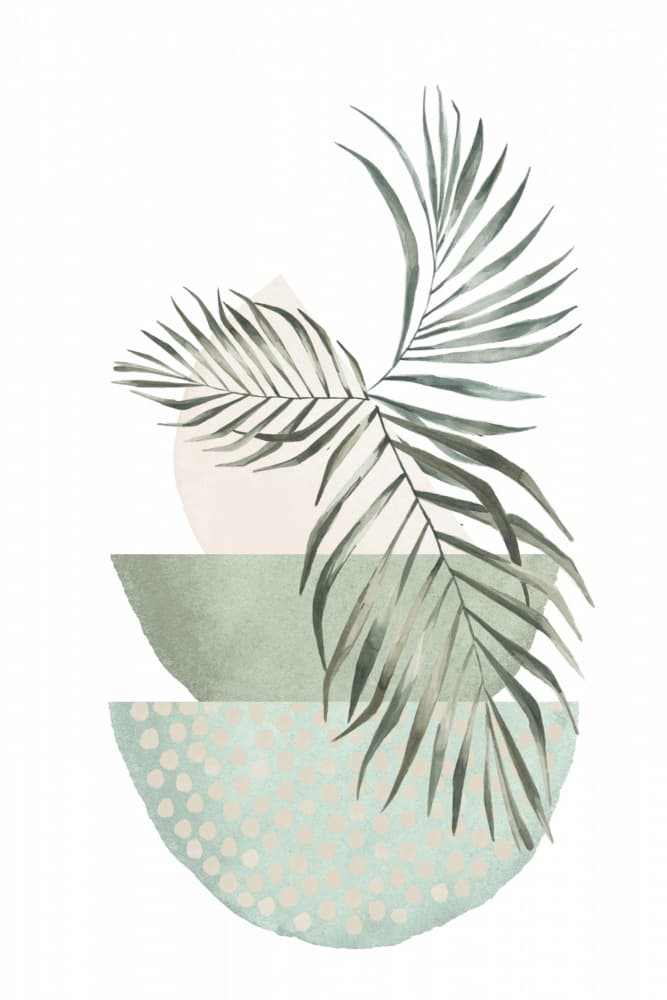 Green Palm Abstract Shapes by Sally Ann Moss — canvas wall art