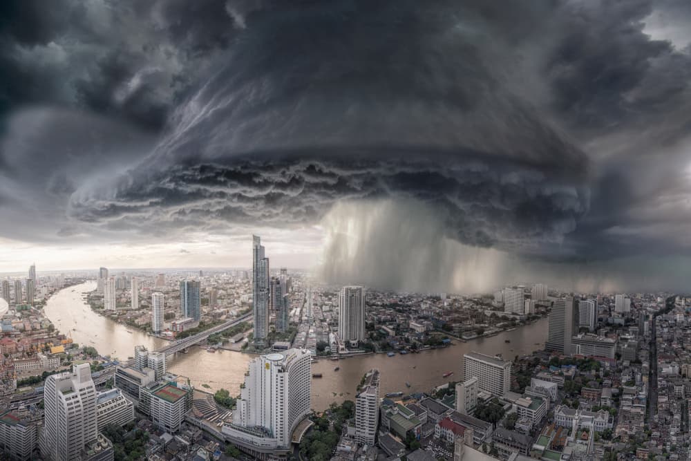 Epic City Storm by Marcel Egger — canvas wall art