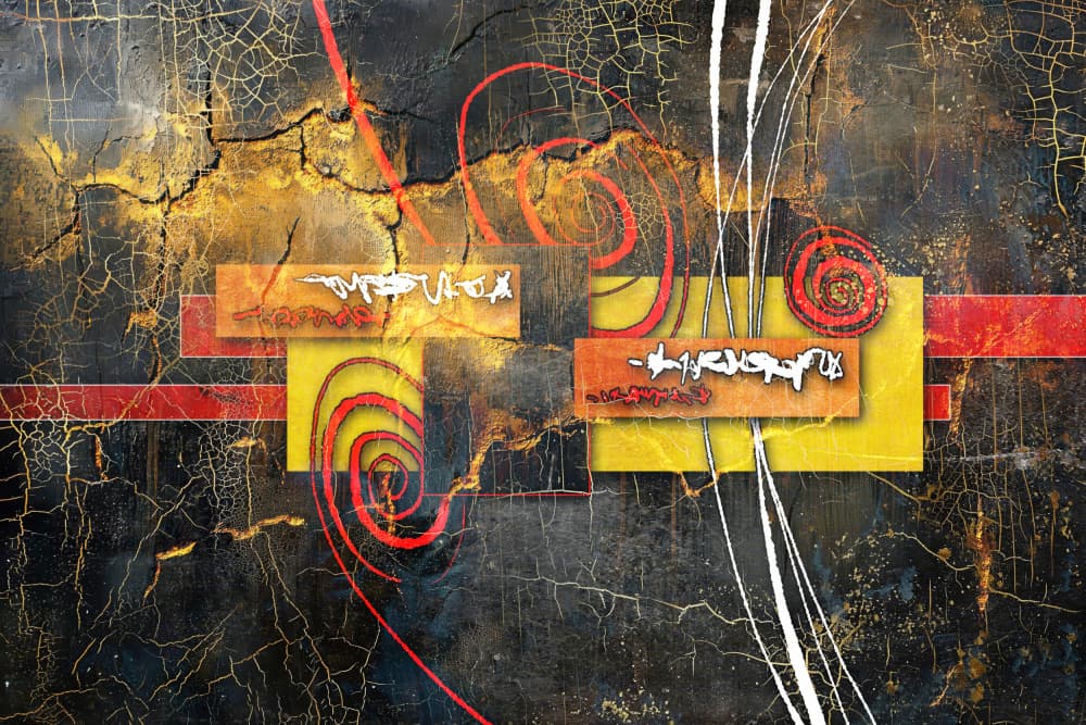 Cracked Gold Swirls by Rafal Kulik — canvas wall art