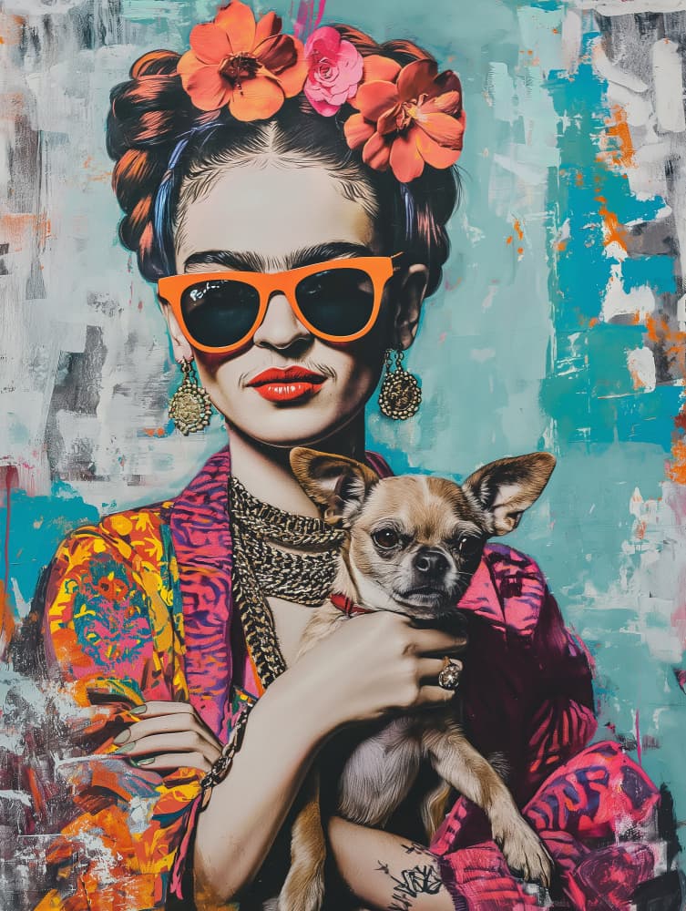 Colorful Portrait Chihuahua by SHANDU — canvas wall art