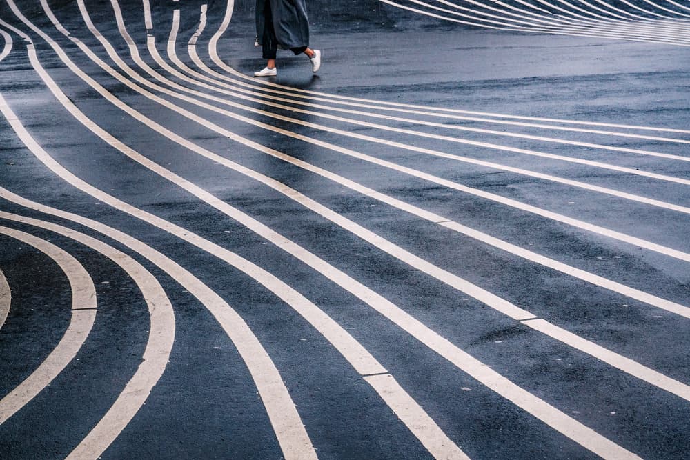 Curved Lines Walk by Andy Bauer — canvas wall art