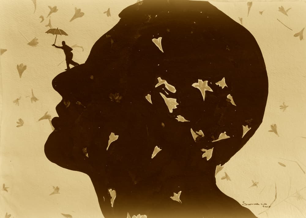 Mind With Umbrella by Santhosh ch — canvas wall art