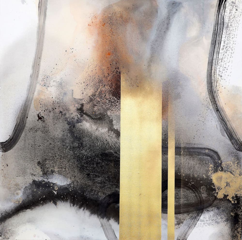 Dynamic Gold Abstract by POOVI ART — canvas wall art