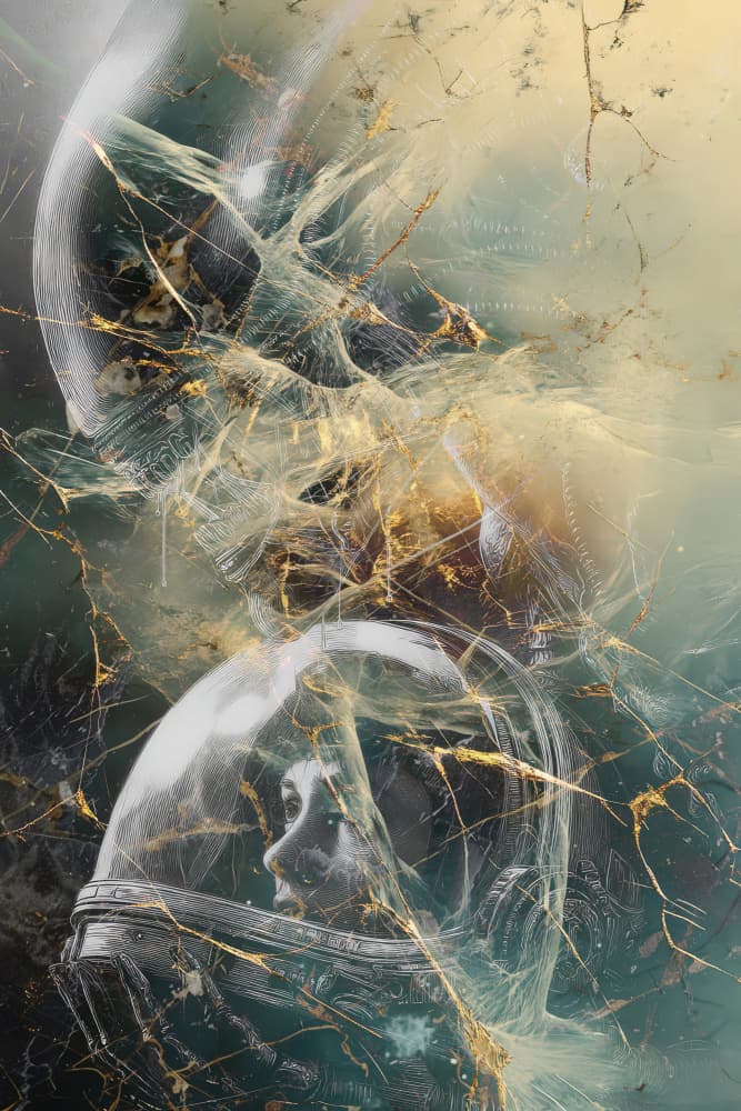 Astronaut's Golden Dream by Rafal Kulik — canvas wall art