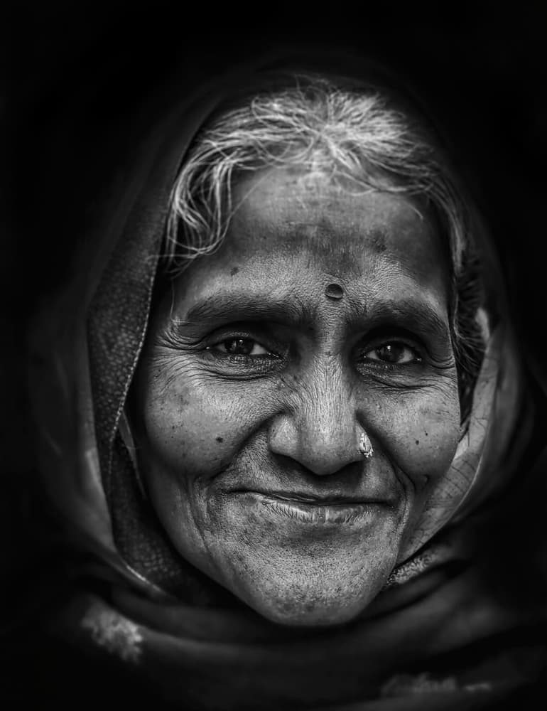 Smiling Indian Woman by Roxana Labagnara — canvas wall art