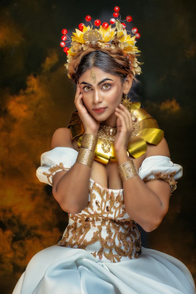 Regal Golden Woman by DEBASISH CHATTOPADHYAY — canvas wall art