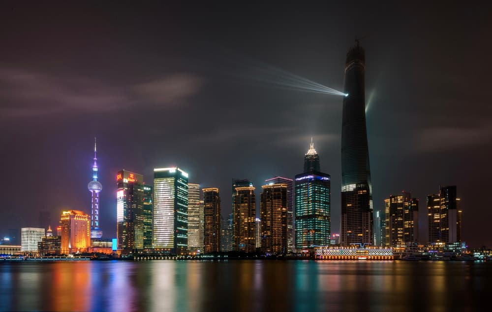 Illuminated City Skyline by Wei (David) Dai — canvas wall art