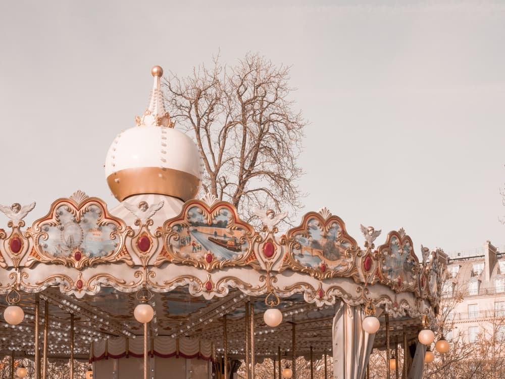 Vintage Paris Carousel by Talitha McQueen — canvas wall art