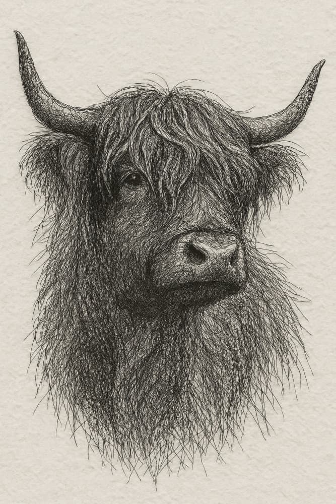 Shaggy Highland Bull by Natalie Bruns — canvas wall art