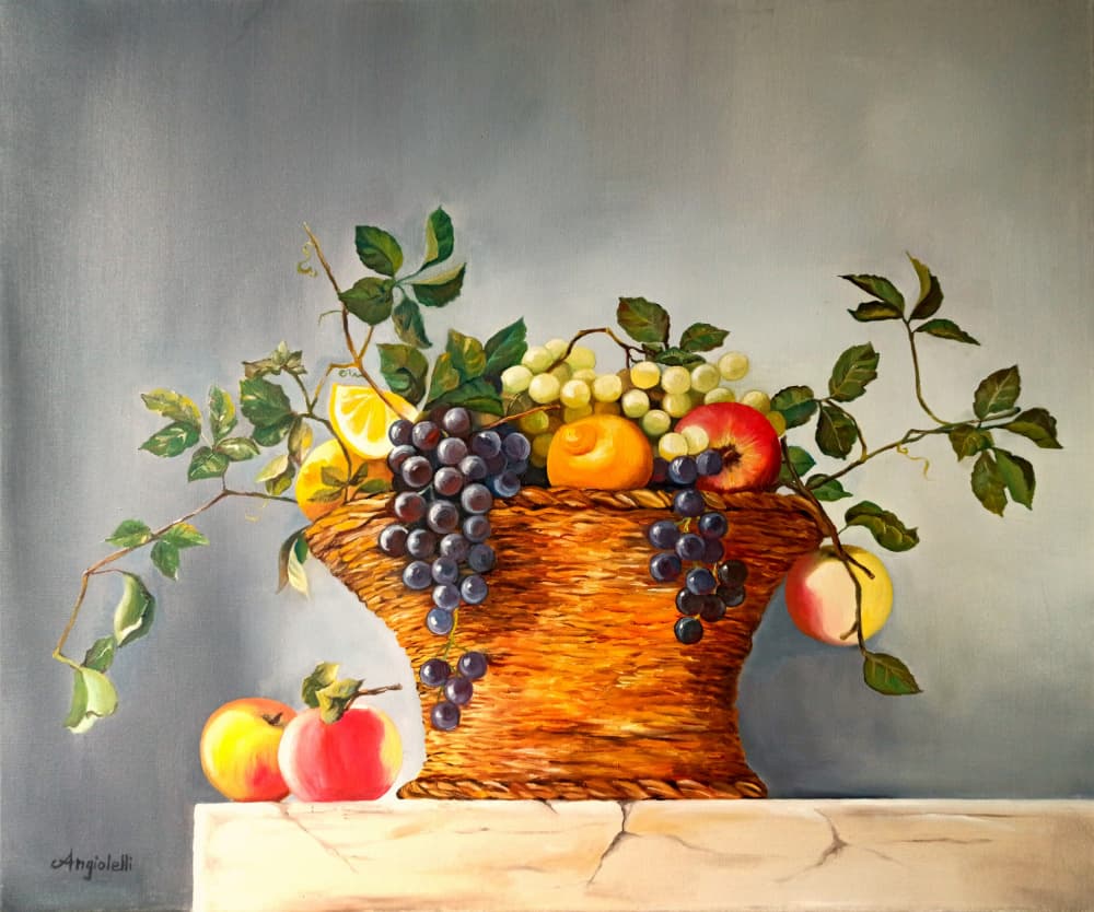 Bountiful Fruit Basket by Anna Rita Angiolelli — canvas wall art