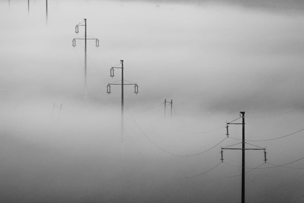 Vanishing Power Poles by Ovidiu Satmari — canvas wall art