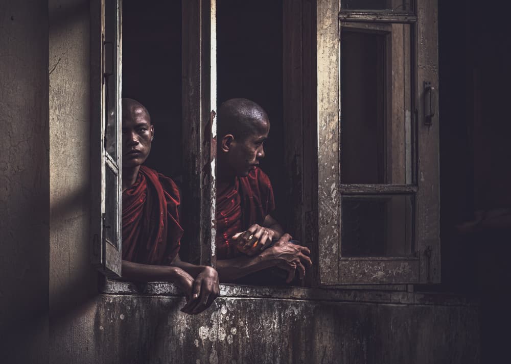 Young Monks At Window by Marco Tagliarino — canvas wall art