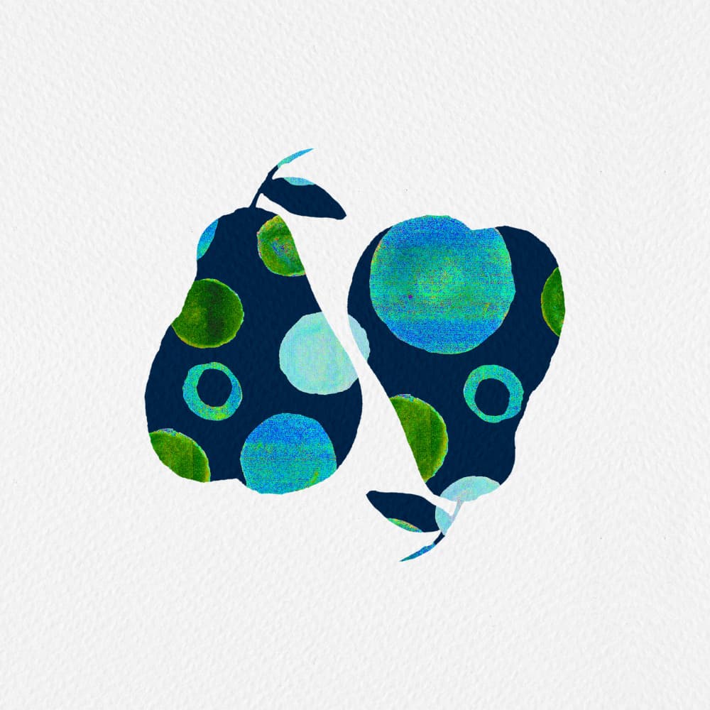Polka Dot Pears by Michele Channell — canvas wall art