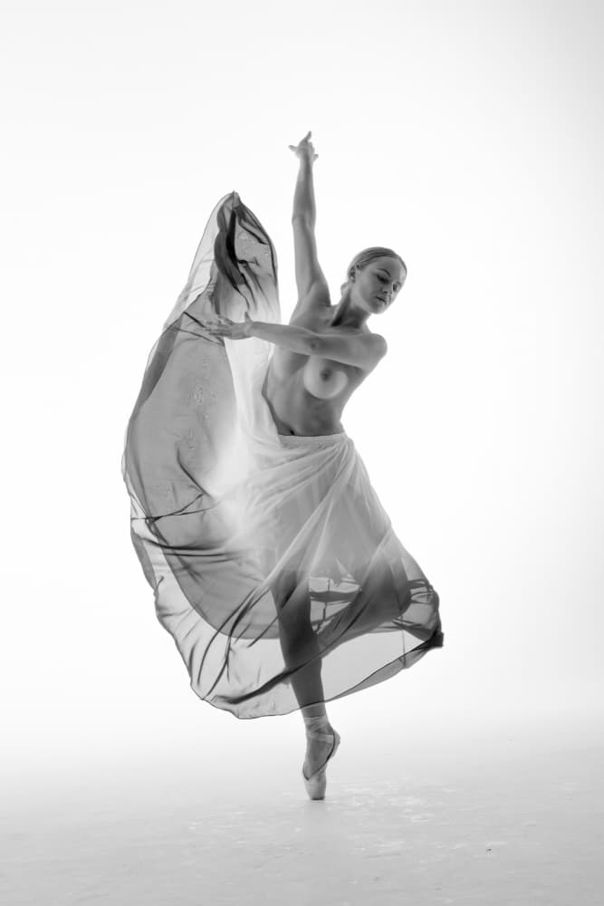 Graceful Nude Ballerina by Tran Van Truong — canvas wall art