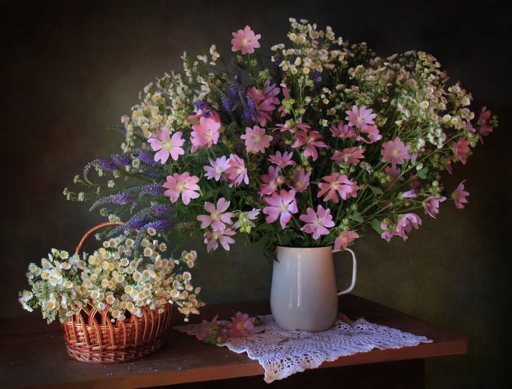 Rustic Wildflower Bouquets by Tatyana Skorokhod — canvas wall art