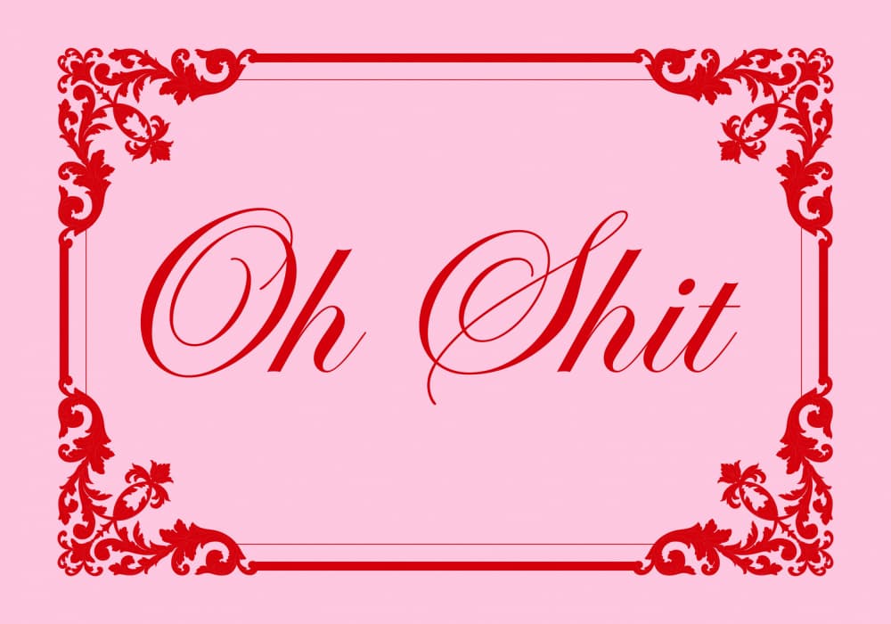 Elegant Oh Shit Script by Athene Fritsch — canvas wall art