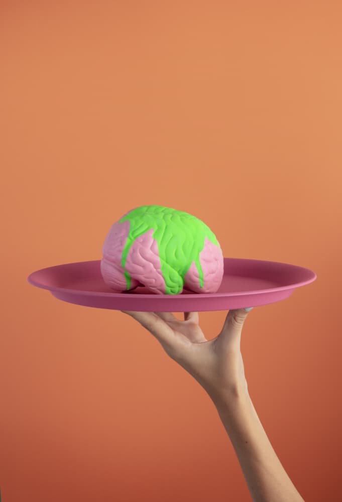 Quirky Served Brain by Julia Ramiro — canvas wall art