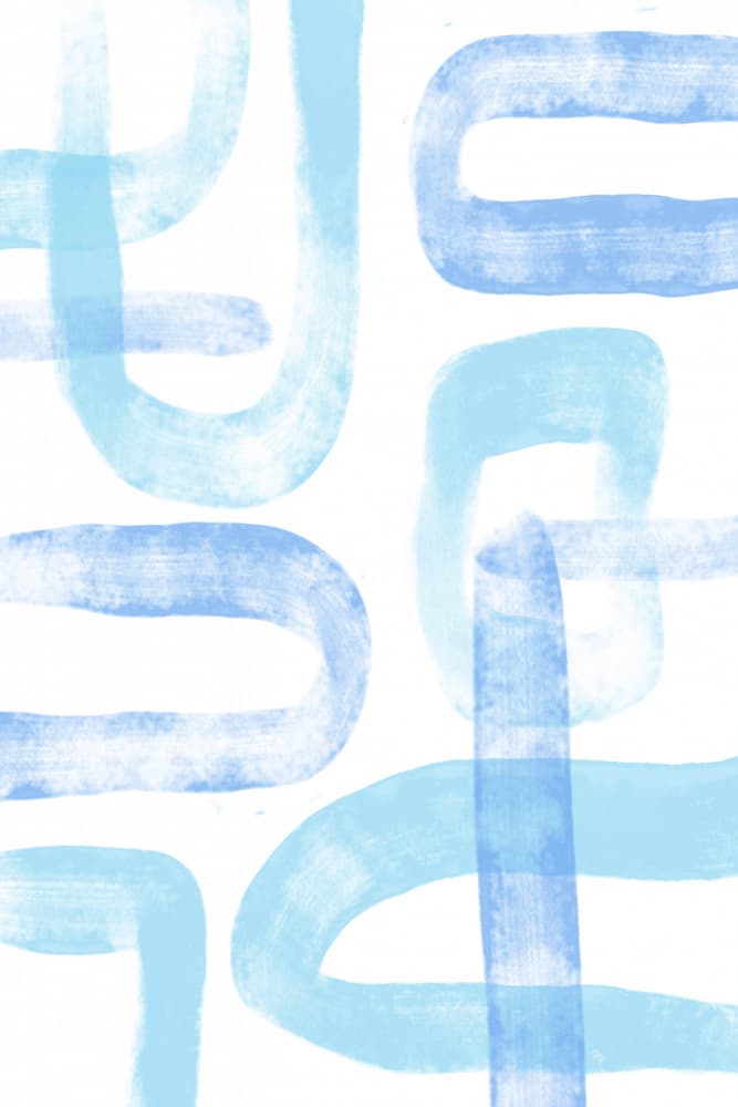 Blue Abstract Shapes by Martina — canvas wall art