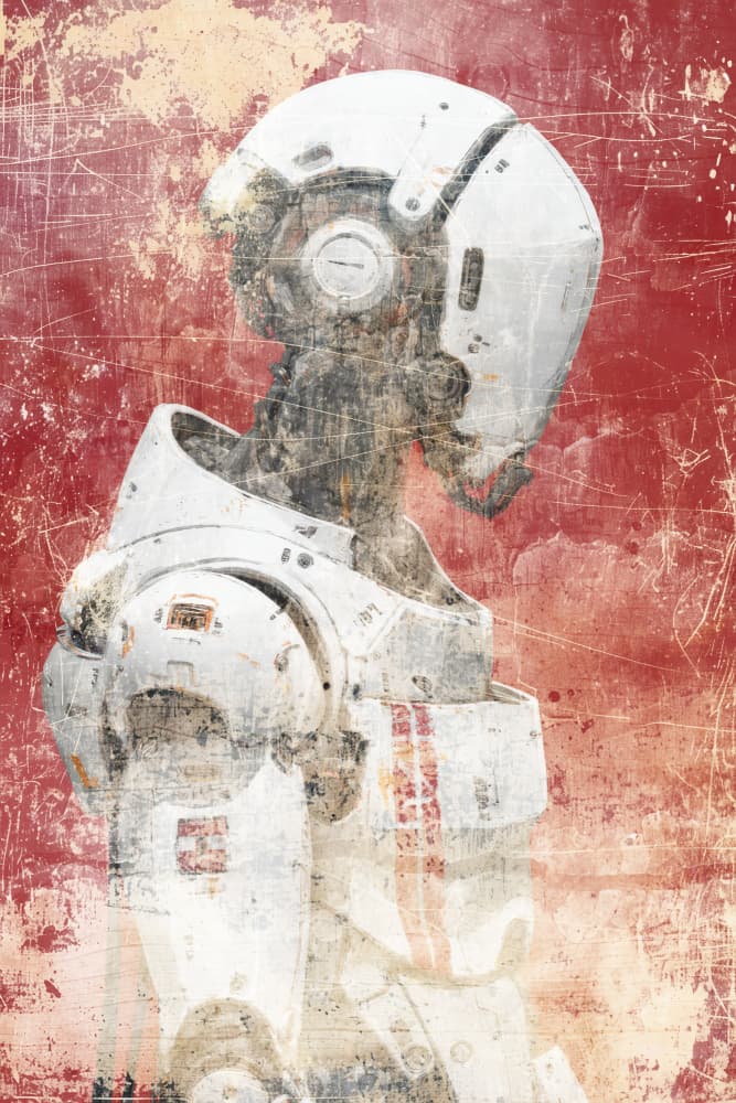 Weathered Robot Profile by Rafal Kulik — canvas wall art