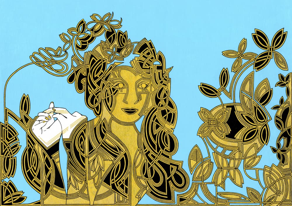 Art Nouveau Golden Woman by Iona Gilburt — canvas wall art