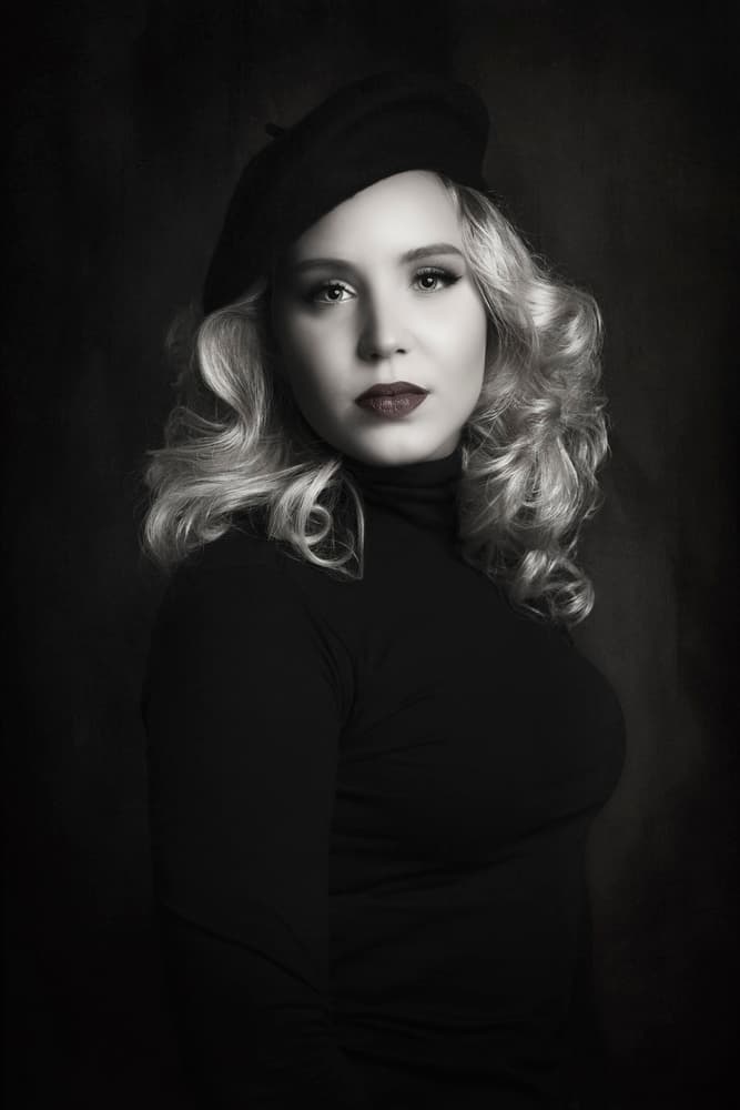 Vintage Blonde Beret by Carola Kayen-Mouthaan — canvas wall art