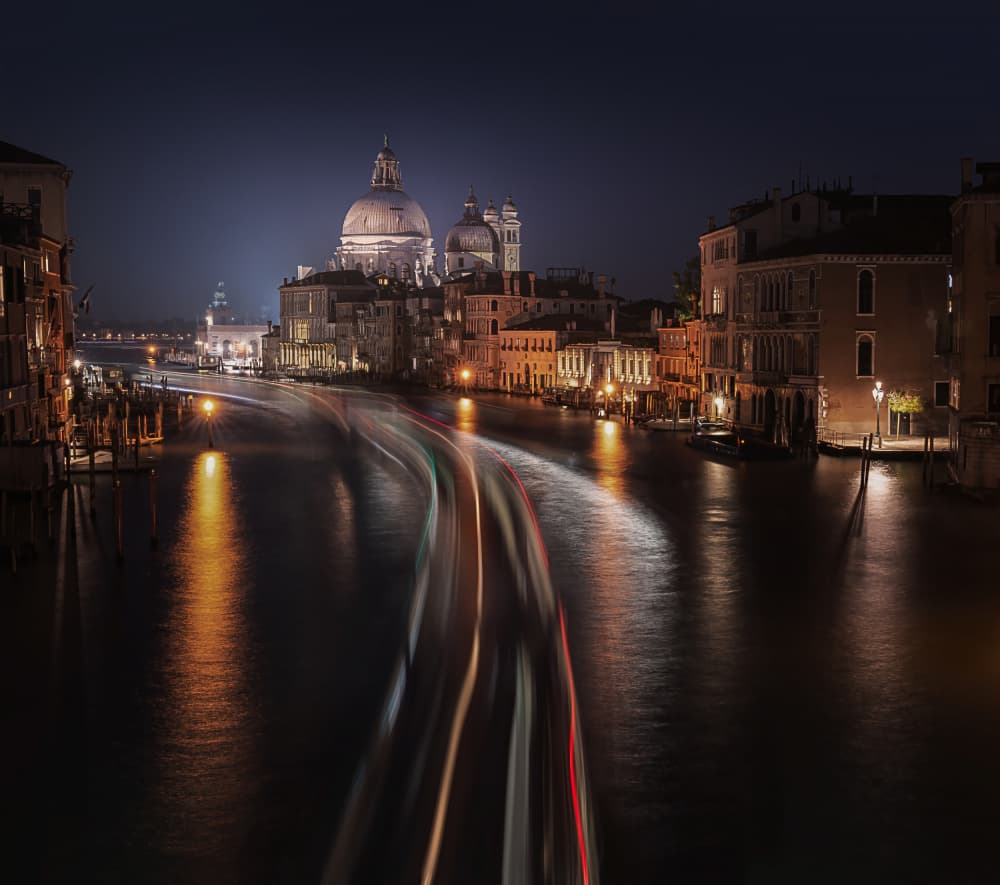 Venice Grand Canal Night by Gu and Hongchao — canvas wall art
