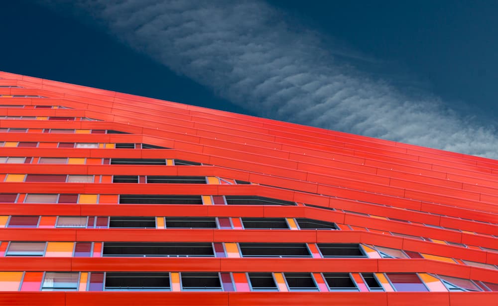 Dynamic Red Facade by Greetje van Son — canvas wall art