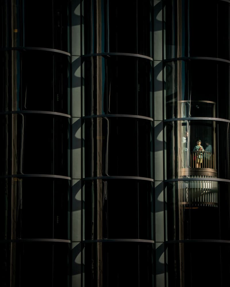 Woman in Modern Building by HISASHI ISHIKAWA — canvas wall art