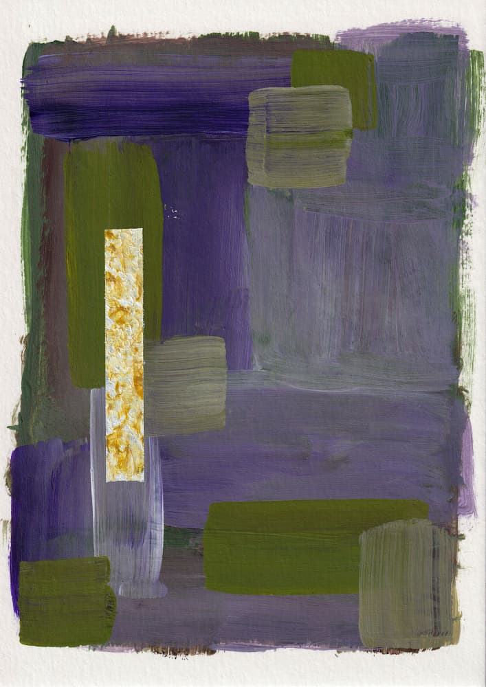 Abstract Purple Green Blocks by Soniya Vijayakumar — canvas wall art