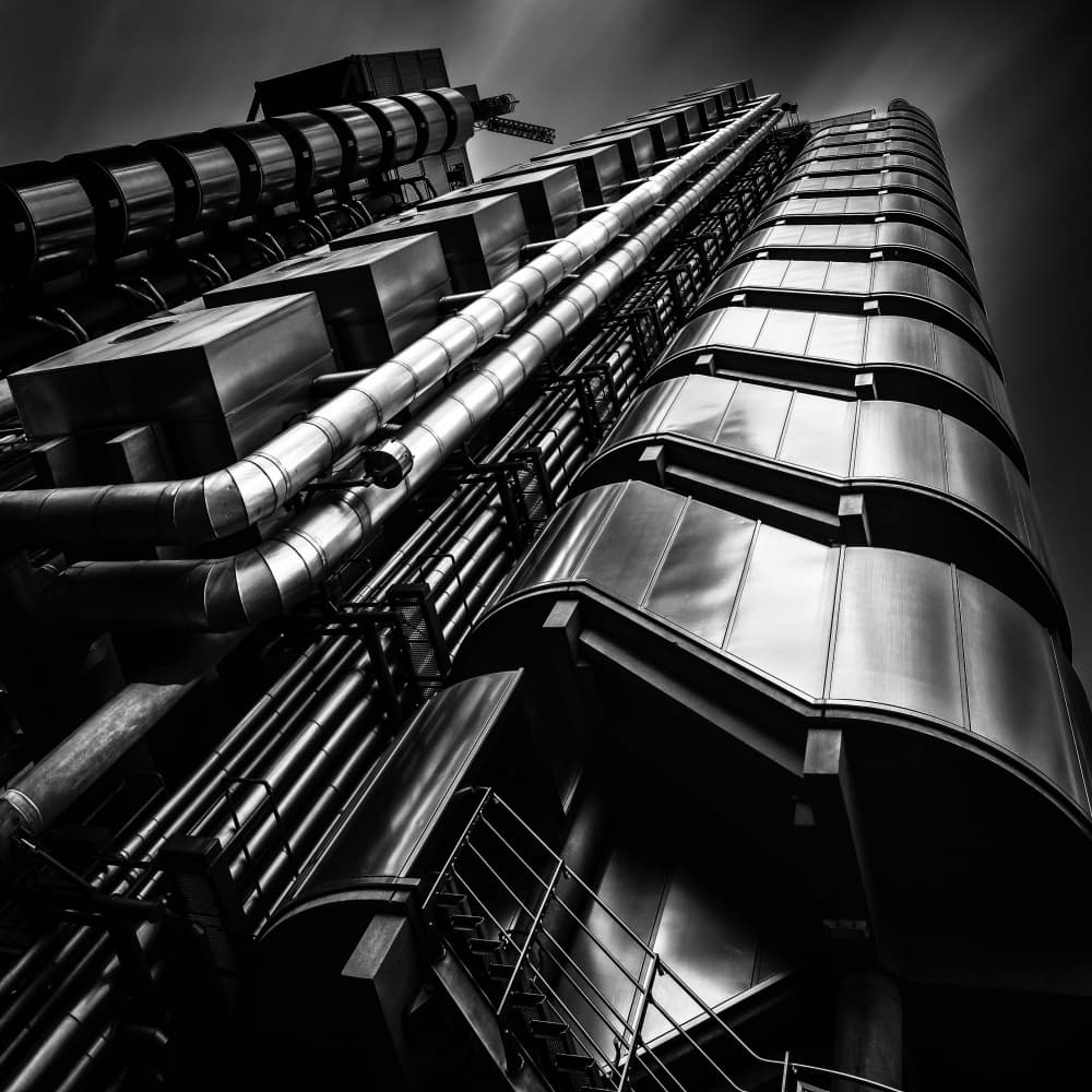 Modern Steel Geometry by Hervé Loire — canvas wall art