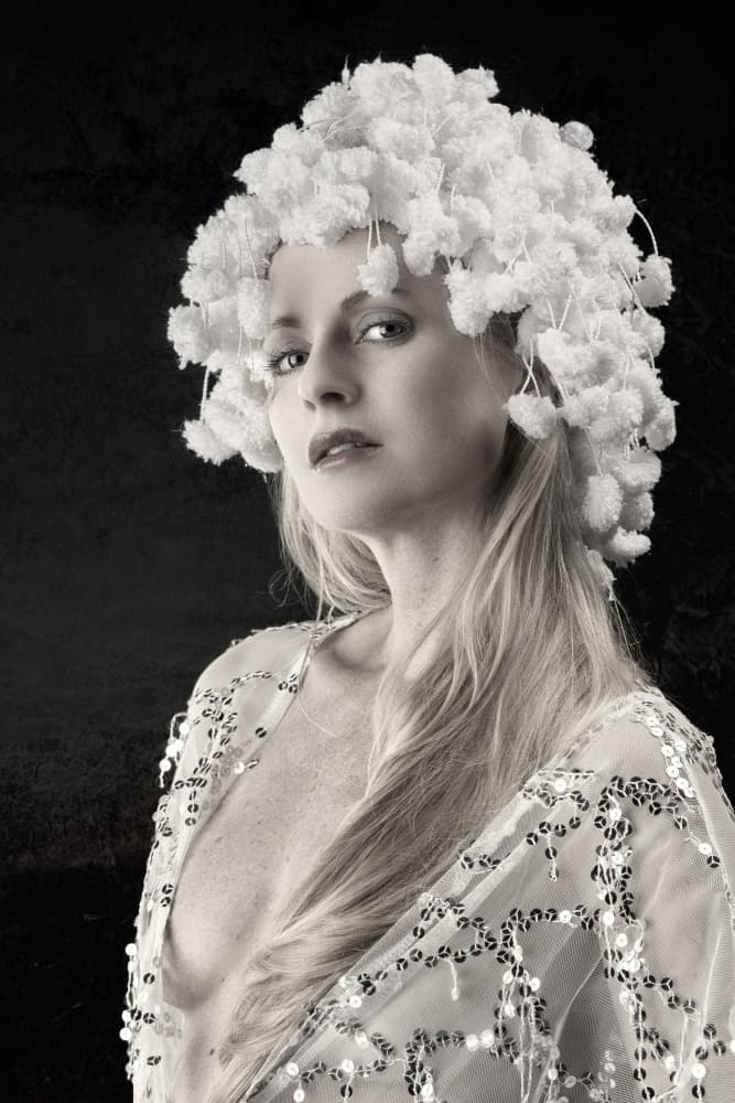 Ethereal White Headdress by Jan Slotboom — canvas wall art