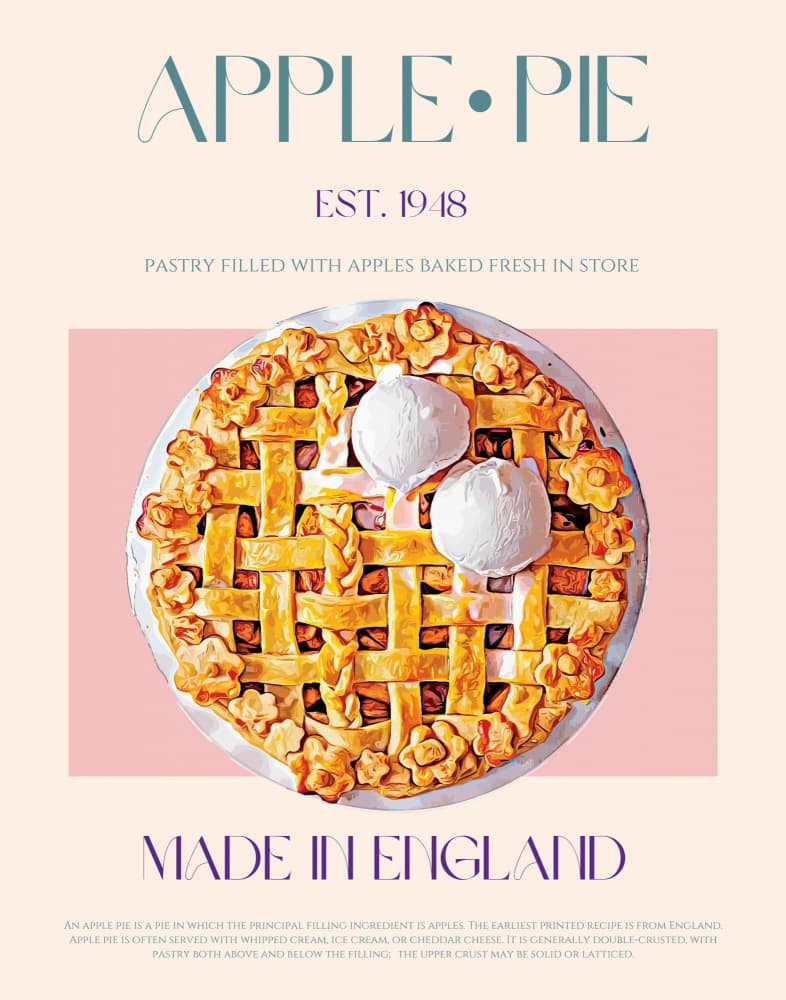 Classic Apple Pie with Ice Cream by Nazma Khokhar — canvas wall art