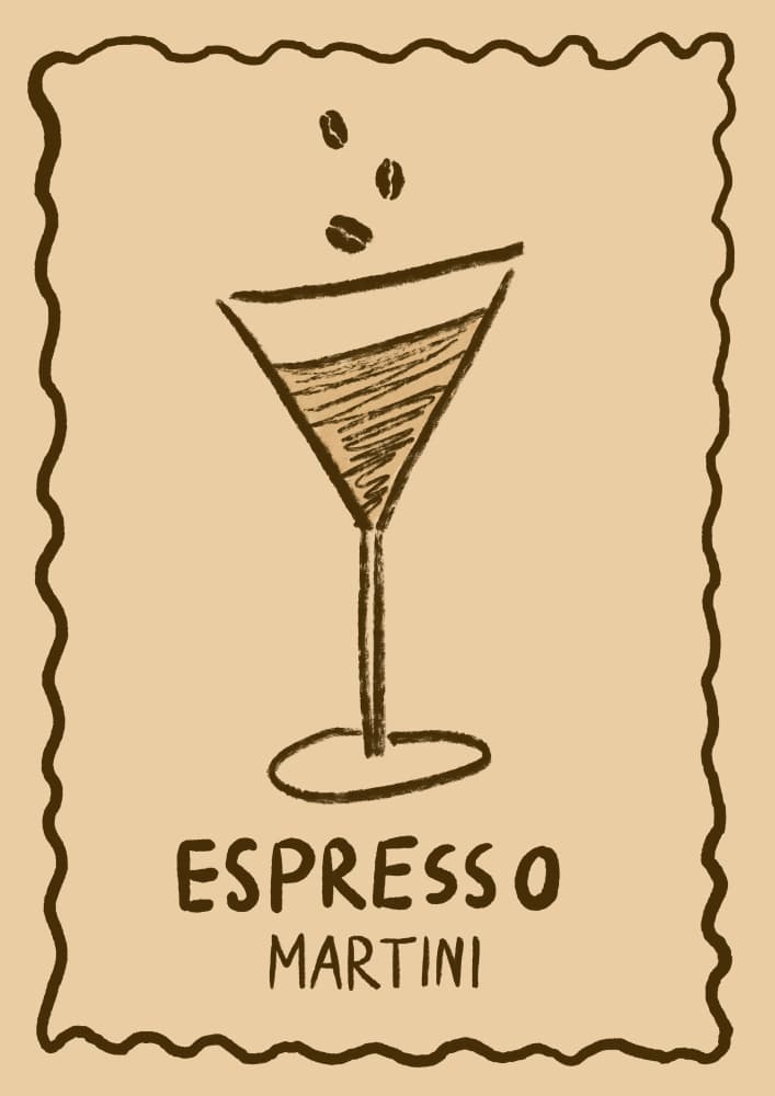 Espresso Martini Sketch by Studio Dolci — canvas wall art
